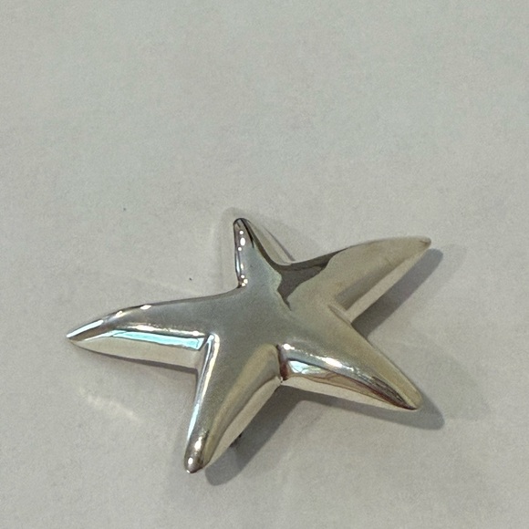 Vintage 925 Sterling Silver Star Starfish Brooch Jewelry Women’s Puffy - Picture 6 of 10